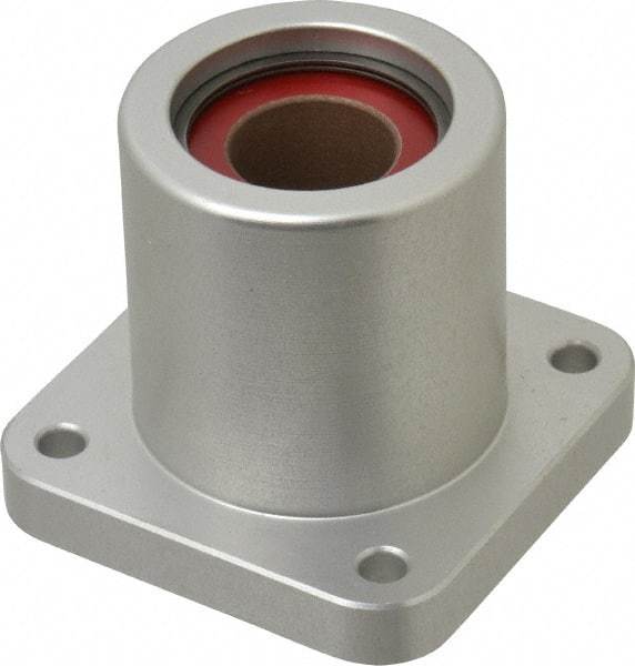 Pacific Bearing - 3/4" ID, 2.067" OAL x 2.38" OAH 4-Bolt Flange Mounted Bearing - 1,470 Lb Static Cap, 1-3/4" Btw Mnt Hole Ctrs, Aluminum - Eagle Tool & Supply