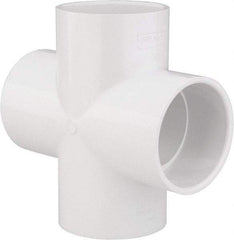 Value Collection - 3" PVC Plastic Pipe Cross - Schedule 40, All Slip End Connections - Eagle Tool & Supply