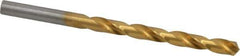 Hertel - Letter G 118° High Speed Steel Jobber Drill - TiN Finish, Right Hand Cut, Spiral Flute, Straight Shank, 4-1/8" OAL, Standard Point - Eagle Tool & Supply
