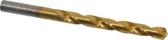 Hertel - Letter R 118° High Speed Steel Jobber Drill - TiN Finish, Right Hand Cut, Spiral Flute, Straight Shank, 4-3/4" OAL, Standard Point - Eagle Tool & Supply