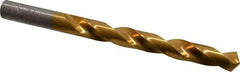 Hertel - Letter Z 118° High Speed Steel Jobber Drill - TiN Finish, Right Hand Cut, Spiral Flute, Straight Shank, 5-1/4" OAL, Standard Point - Eagle Tool & Supply