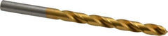 Hertel - 9/32" 135° High Speed Steel Jobber Drill - TiN Finish, Right Hand Cut, Spiral Flute, Straight Shank, 4-1/4" OAL, Split Point - Eagle Tool & Supply