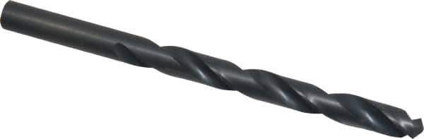 Hertel - Letter R 135° High Speed Steel Jobber Drill - Oxide Finish, Right Hand Cut, Spiral Flute, Straight Shank, 4-3/4" OAL, Split Point - Eagle Tool & Supply