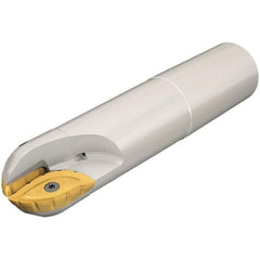 Iscar - 1-1/2" Cut Diam, 1.33" Max Depth of Cut, 1-1/4" Shank Diam, 6.37" OAL, Indexable Ball Nose End Mill - 3-1/2" Head Length, Straight Shank, BCM Toolholder, BCR... Insert - Eagle Tool & Supply