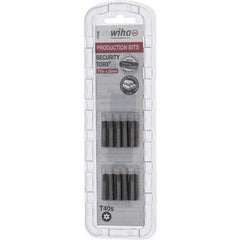 Wiha - 1/4" Drive T40 Tamperproof Torx Screwdriver Bit - 1" OAL, Tamper Resistant Bit - Eagle Tool & Supply