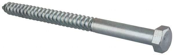 Value Collection - 5/8" Screw, 8" Length Under Head, Steel, Hex Head Lag Screw - Zinc Plated, Grade 2 - Eagle Tool & Supply