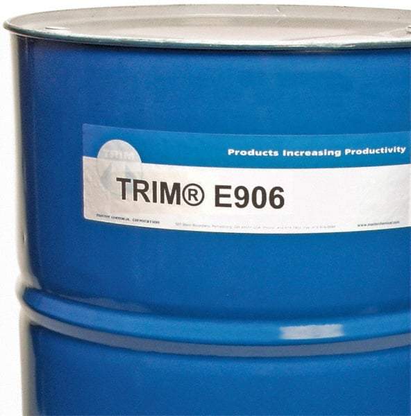 Master Fluid Solutions - Trim E906, 54 Gal Drum Emulsion Fluid - Water Soluble, For Cutting, Drilling, Tapping, Reaming - Eagle Tool & Supply