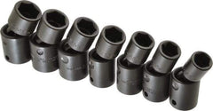 Proto - 7 Piece 1/2" Drive Standard Impact Socket Set - 6 Points, 13 to 19mm, Metric Measurement Standard - Eagle Tool & Supply