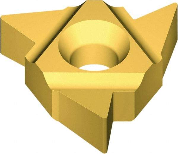 Vargus - 4UEL External Left Hand 4 American Buttress Laydown Threading Insert - Grade VKX, TiN Coated Carbide, 12.7mm Inscribed Circle - Eagle Tool & Supply