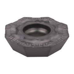 Iscar - OFCT07T3 16 Grade IC908 Carbide Milling Insert - TiAlN Finish, 0.1772" Thick, 18mm Inscribed Circle, 1mm Corner Radius - Eagle Tool & Supply