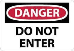 NMC - "Danger - Do Not Enter", 10" Long x 14" Wide, Rigid Plastic Safety Sign - Rectangle, 0.05" Thick, Use for Security & Admittance - Eagle Tool & Supply