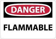 NMC - Danger - Flammable, Plastic Fire Sign - 10" Wide x 7" High - Eagle Tool & Supply