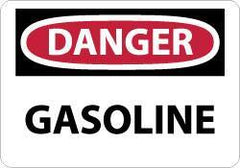 NMC - "Danger - Gasoline", 7" Long x 10" Wide, Rigid Plastic Safety Sign - Rectangle, 0.05" Thick, Use for Hazardous Materials - Eagle Tool & Supply