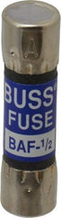 Cooper Bussmann - 250 VAC, 0.5 Amp, Fast-Acting General Purpose Fuse - Fuse Holder Mount, 1-1/2" OAL, 10 at 125 V kA Rating, 13/32" Diam - Eagle Tool & Supply