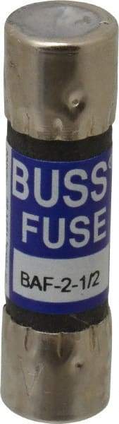 Cooper Bussmann - 250 VAC, 2.5 Amp, Fast-Acting General Purpose Fuse - Fuse Holder Mount, 1-1/2" OAL, 10 at 125 V kA Rating, 13/32" Diam - Eagle Tool & Supply