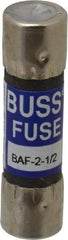 Cooper Bussmann - 250 VAC, 2.5 Amp, Fast-Acting General Purpose Fuse - Fuse Holder Mount, 1-1/2" OAL, 10 at 125 V kA Rating, 13/32" Diam - Eagle Tool & Supply