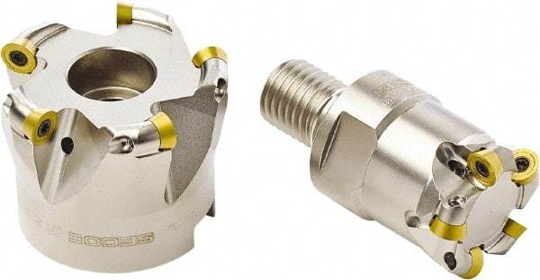 Seco - 50mm Cut Diam, 4mm Max Depth, 22mm Arbor Hole, 7 Inserts, RD... 0803 Insert Style, Indexable Copy Face Mill - 17,300 Max RPM, 40mm High, Through Coolant - Eagle Tool & Supply
