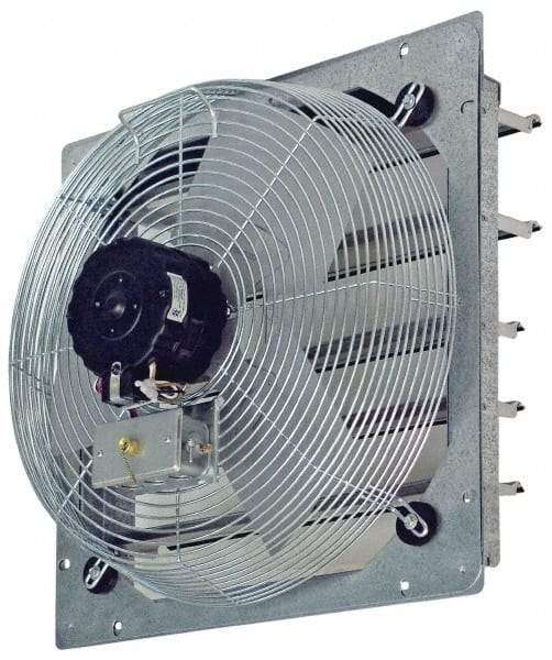 TPI - 10" Blade, Direct Drive, 1/12 hp, 680, 540 & 460 CFM, Totally Enclosed Exhaust Fan - 13-1/8" Opening Height x 13-1/8" Opening Width, 120 Volt, 3 Speed, Single Phase - Eagle Tool & Supply