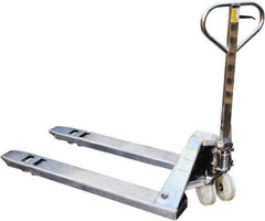 Vestil - 5,500 Lb Capacity, 7-3/4" Lift Stainless Steel Pallet Truck - 2-7/8" Min Lift Height, 48" Fork Length x 27" Fork Width, 27" Overall Width - Eagle Tool & Supply