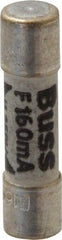 Cooper Bussmann - 250 VAC, 32 VDC, 0.16 Amp, Fast-Acting Miniature Ceramic Fuse - 20mm OAL, 5mm Diam - Eagle Tool & Supply