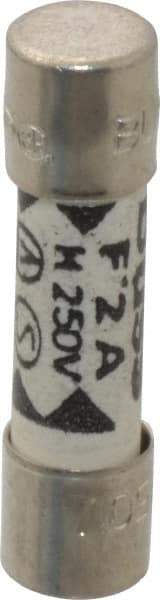 Cooper Bussmann - 250 VAC, 32 VDC, 2 Amp, Fast-Acting Miniature Ceramic Fuse - 20mm OAL, 5mm Diam - Eagle Tool & Supply