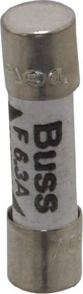 Cooper Bussmann - 250 VAC, 32 VDC, 6.3 Amp, Fast-Acting Miniature Ceramic Fuse - 20mm OAL, 5mm Diam - Eagle Tool & Supply