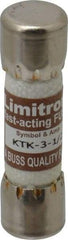 Cooper Bussmann - 600 VAC, 3.5 Amp, Fast-Acting General Purpose Fuse - Fuse Holder Mount, 1-1/2" OAL, 100 at AC kA Rating, 13/32" Diam - Eagle Tool & Supply