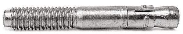 Wej-It - 3/8" Diam, 3-3/4" OAL, Grade 1018, Wedge Expansion Concrete Anchor - Steel, Galvanized, 1-3/4" Min Embedment, 2-1/2" Thread Length, Hex Nut Head, Hex Drive, 3/8" Drill - Eagle Tool & Supply