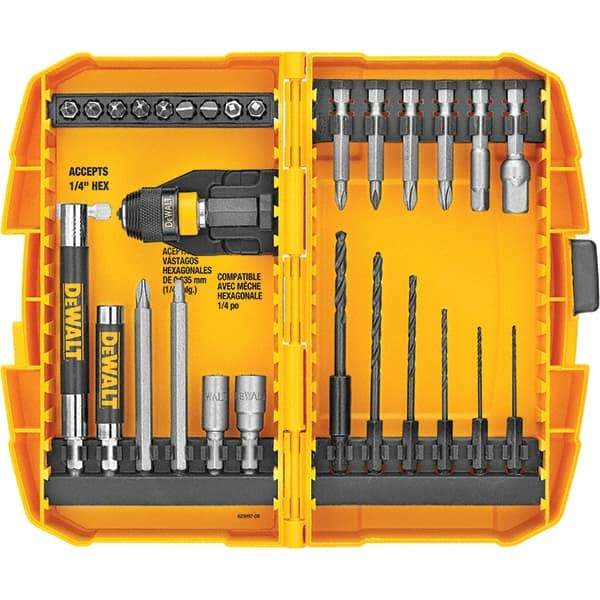 DeWALT - 28 Piece, Screwdriver Bit Set - #1, #2, 1/4" Drive - Eagle Tool & Supply