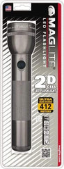 Mag-Lite - White LED Bulb, Industrial Tactical Flashlight - Gray Aluminum Body, Shock Resistant & Water Resistant, 2 D Batteries Not Included - Eagle Tool & Supply