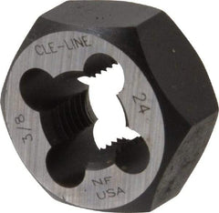 Cle-Line - 3/8-24 UNF Thread, 25/32" Hex, Hex Rethreading Die - Carbon Steel, 3/8" Thick, Series 0650 - Exact Industrial Supply