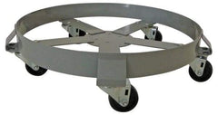 PRO-SOURCE - 1,400 Lb Load Capacity, 55 Gal Drum Dolly - 6-1/2" High, 5 Wheels - Eagle Tool & Supply