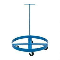 PRO-SOURCE - 1,000 Lb Load Capacity, 55 Gal Drum Dolly - 4" High, 4 Wheels - Eagle Tool & Supply