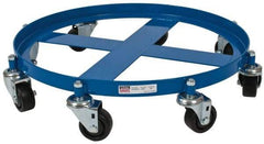 PRO-SOURCE - 2,000 Lb Load Capacity, 55 Gal Drum Dolly - 4" High, 8 Wheels - Eagle Tool & Supply