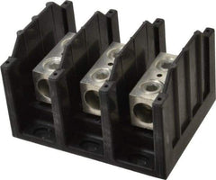 Cooper Bussmann - 3 Poles, 310 Amp, 350 kcmil-6 AWG (Cu/Al) Primary, 350 kcmil-6 AWG (Cu/Al) Secondary, Thermoplastic Power Distribution Block - 600 VAC/VDC, 1 Primary Connection, 5.2 Inch Long x 3.32 Inch Deep x 4 Inch High - Eagle Tool & Supply