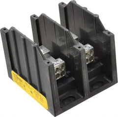 Cooper Bussmann - 2 Poles, 175 Amp, 8-2/0 AWG (Al), 14-2/0 AWG (Cu) Primary, 4-14 AWG (Cu), 4-8 AWG (Al) Secondary, Thermoplastic Power Distribution Block - 600 VAC/VDC, 1 Primary Connection, 3.58 Inch Long x 3.32 Inch Deep x 4 Inch High - Eagle Tool & Supply