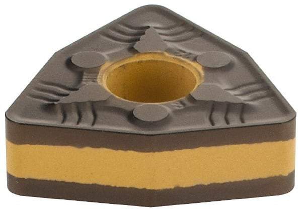 Iscar - WNMG433 NR Grade IC8250 Carbide Turning Insert - TiCN/Al2O3/TiN Finish, 80° Trigon, 1/2" Inscr Circle, 3/16" Thick, 3/64" Corner Radius - Eagle Tool & Supply