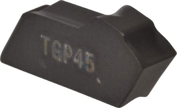 Seco - 150.103 12 TGP45 Grade, 0.122" Cutting Width, Carbide Cutoff Insert - 0° Neutral Lead Angle, 0.008" Cnr Rad, TiCN/Al2O3 Coated, Single End - Eagle Tool & Supply