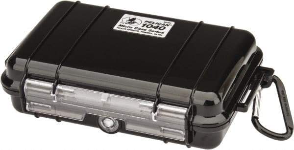 Pelican Products, Inc. - 5-1/16" Wide x 5-1/16" Deep x 2-1/8" High, Clamshell Hard Case - Black, Polycarbonate - Eagle Tool & Supply