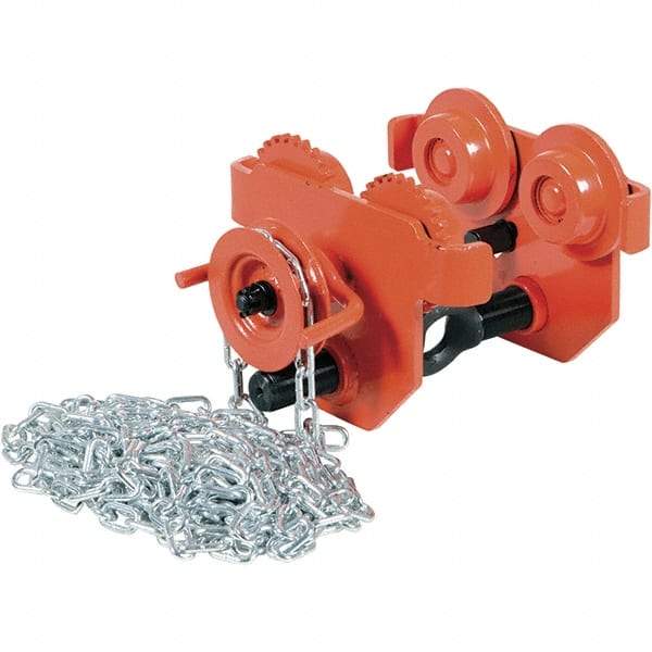 Vestil - 1 Ton Capacity Low Profile Manual Trolley - 2-1/2" to 5-1/2" Flange Width - Eagle Tool & Supply