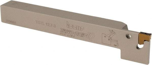 Iscar - External Thread, 0.63" Max Depth of Cut, 2.8mm Min Groove Width, 150mm OAL, Left Hand Indexable Grooving Cutoff Toolholder - 1/2" Shank Height x 1/2" Shank Width, TAG 3 Insert Style, TGT Toolholder Style, Series Tang-Grip - Eagle Tool & Supply