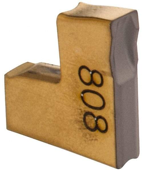 Iscar - TAG C IC808 Grade, 0.0807" Cutting Width, Carbide Cutoff Insert - 6° Left Hand Lead Angle, 0.0079" Cnr Rad, TiAlN Coated, Single End - Eagle Tool & Supply