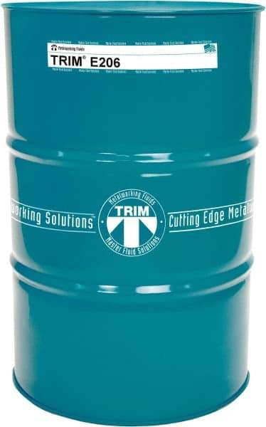 Master Fluid Solutions - TRIM E206, 54 Gal Drum Cutting & Grinding Fluid - Water Soluble, For Gear Hobbing, Heavy-Duty Broaching, High Speed Turning - Eagle Tool & Supply