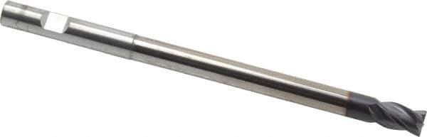 Niagara Cutter - 3/8", 4 Flute, Single End, Solid Carbide, 0.02" Corner Radius End Mill - 6" OAL, Right Hand Flute, 1/2" LOC, Right Hand Cut, 4-1/8" Extended Reach - Eagle Tool & Supply