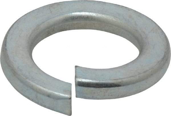 Value Collection - M16, 16.2mm ID, 27.4mm OD, 3.5mm Thick Split Lock Washer - Grade 8 Spring Steel, Zinc-Plated Finish, 16.2mm Min ID, 17mm Max ID - Eagle Tool & Supply