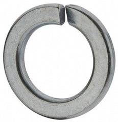 Value Collection - M18, 18.2mm ID, 29.4mm OD, 3.5mm Thick Split Lock Washer - Grade 8 Spring Steel, Zinc-Plated Finish, 18.2mm Min ID, 19mm Max ID - Eagle Tool & Supply