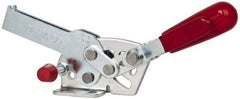 De-Sta-Co - 560 Lb Holding Capacity, Horizontal Handle, Manual Hold Down Toggle Clamp - 69° Handle Movement, 73° Bar Opening, U-Bar, Flanged Base, Electro-Plated Zinc, Carbon Steel - Eagle Tool & Supply