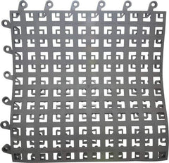 Wearwell - 18" Long x 18" Wide x 7/8" Thick, Anti-Fatigue Modular Matting Soft Open Grid - Male & Female, 4 Interlocking Sides, Charcoal, For Dry & Wet Areas, Series 564 - Eagle Tool & Supply