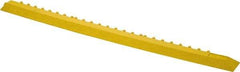 Wearwell - 39" Long x 3" Wide x 5/8" Thick, Anti-Fatigue Modular Matting Ramp Edge - Male, Yellow, For Dry & Wet Areas, Series 572 - Eagle Tool & Supply