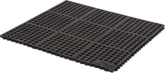 Wearwell - 3' Long x 3' Wide x 5/8" Thick, Anti-Fatigue Modular Matting Tiles - Black, For Dry & Wet Areas, Series 576 - Eagle Tool & Supply